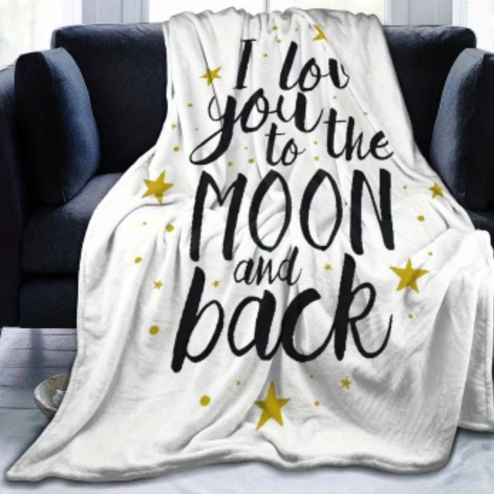 I love you to moon and back throw blanket
